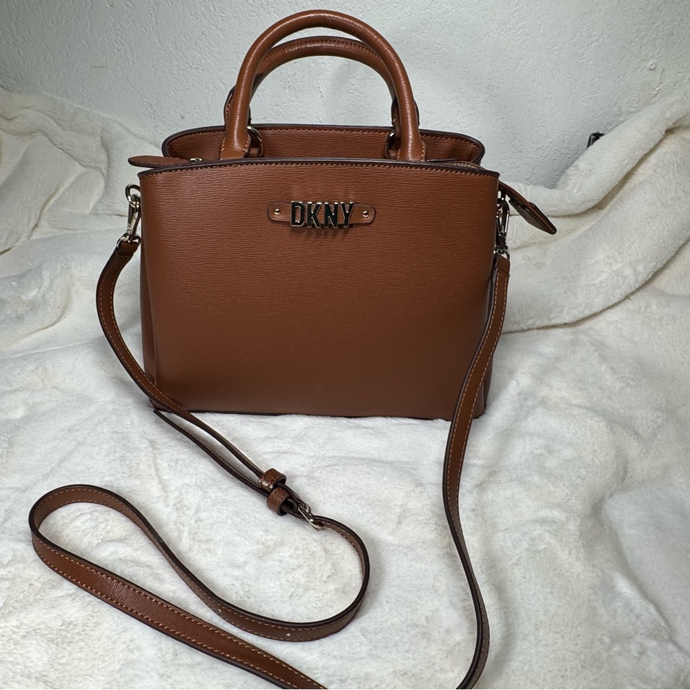 DKNY Tan Leather Satchel
